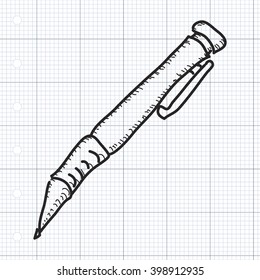 Simple doodle of a hand drawn pen