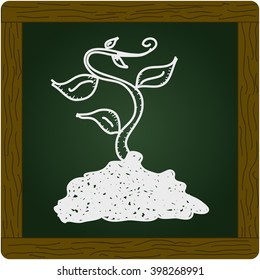 Simple doodle of a hand drawn plant growing