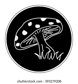 Simple doodle of a hand drawn toadstool