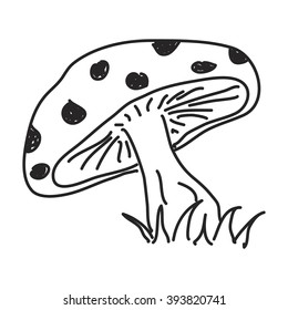 Simple doodle of a hand drawn toadstool
