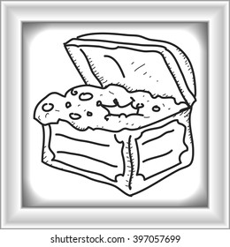 Simple doodle of a hand drawn treasure chest