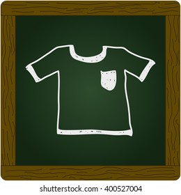 Simple doodle of a hand drawn t-shirt