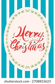 Simple Doodle Dibujado a mano Enmarcado Feliz Navidades Texto