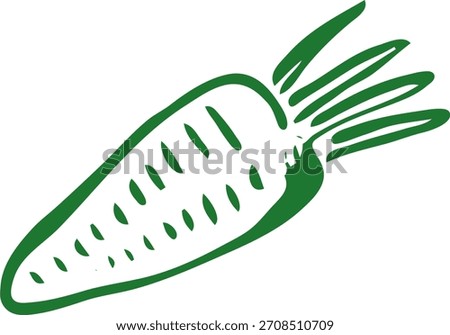 Simple Doodle Hand-Drawn Single Carrot Vegetable Sketch