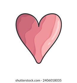 Simple doodle heart gem stone texture colored. Hand drawn heart shaped stone. Vector illustration