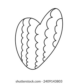 Simple doodle heart. Hand drawn heart isolated on white background. Symbol of Valentine Day. Vector illustration.