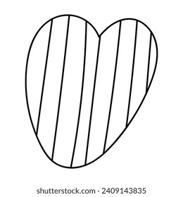 Simple doodle heart. Hand drawn heart isolated on white background. Symbol of Valentine Day. Vector illustration.