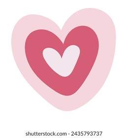 Simple doodle heart. Hand drawn heart isolated on white background. Symbol of Valentine Day. Vector illustration.