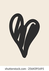 Simple doodle heart vector art