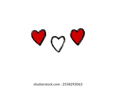 Simple doodle heart, vector illustration.
