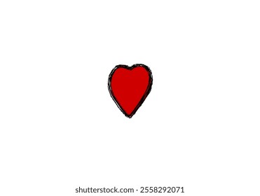 Simple doodle heart, vector illustration.