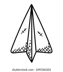 
Simple doodle icon design of paper plane
