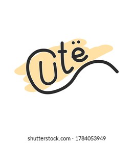 Simple Doodle Illustration Of So Cute Text  In Vector