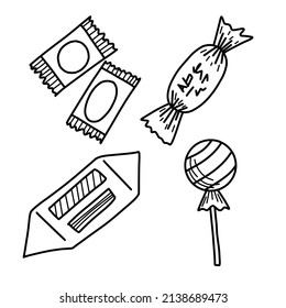 simple doodle illustration of sweets. Vector illustration