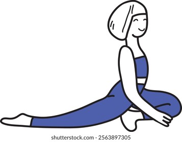 Simple doodle illustration of a yoga pose. Vector illustration.