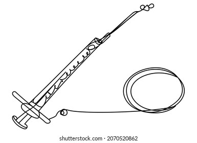 Simple doodle one line blobs on a white background. Vector drawing of rain with big drops.