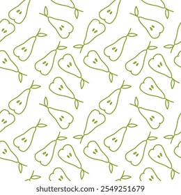 Simple doodle contorno de la fruta de pera 