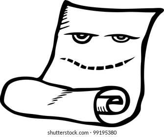 simple doodle paper character