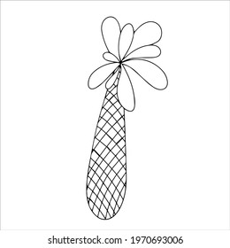 Simple doodle of a plant. Leaf from a tree. Vector illustration isolated on white background. hand-drawn.