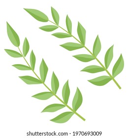 Simple doodle of a plant. Leaf from a tree. Vector illustration isolated on white background. hand-drawn.