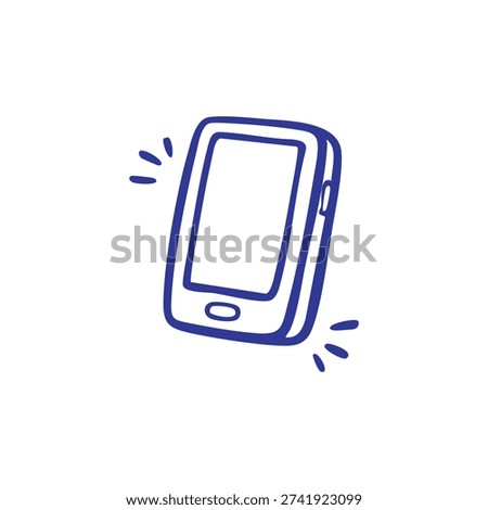 A simple doodle of a ringing smartphone with sound waves emanating from it.