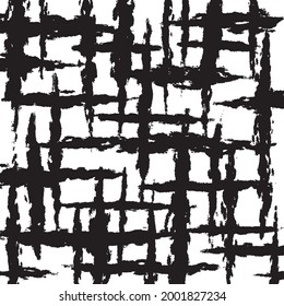 Simple doodle and scribbles vector pattern with white plain background. Minimalist monochrome sketch or drawing background texture. Black ink paint brush and marker outline.