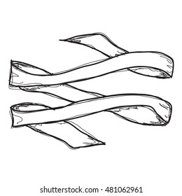 Simple doodle sketch of a banner on white background