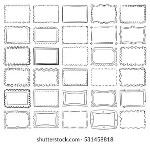 Simple doodle, sketch square vector frames