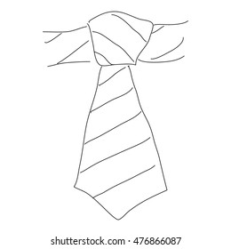 Simple doodle sketch of a tie on white background