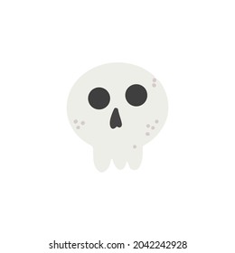 simple calavera de doodle sobre fondo blanco aislado