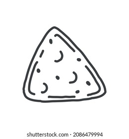 Simple doodle style nachos. Vector illustration isolated on white background.