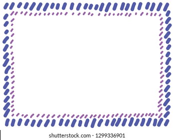 simple doodle styled border in purple and indigo colors