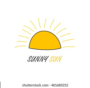 Simple doodle sun illustration