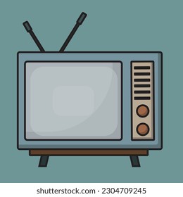 arte vectorial de la televisión de doodle simple en gris