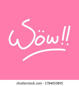 ilustración de texto de doodle simple sobre WOW. Explosión de Cartoon Wow