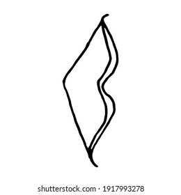 Simple doodle vector bow for cards, posters, wrapping and design. Hand drawn bow, isolated on white backdrop. Geometric shape, symbol llustration.