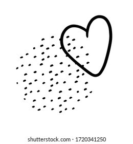  Sencillo corazón vectorial de doodle para tarjetas de San Valentín, carteles, envoltura y diseño. Corazón dibujado a mano, aislado sobre fondo blanco. Forma geométrica, símbolo Valentine