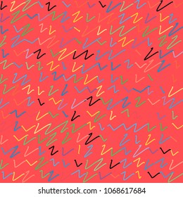 Simple doodle vector patterned background. Scribbles texture. Expressive Abstract Vector backdrop for paper packaging, textile design, covers.