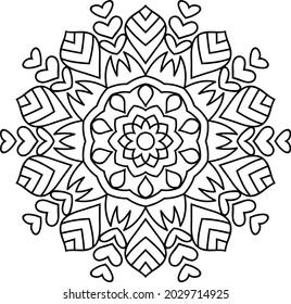 Simple Doodle zen diseño de maraña de manala redondeado páginas de libros de colores para adultos ilustración vectorial