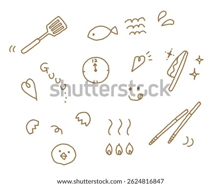 Simple doodles of cooking icons