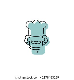 a simple doodle-style chef icon. kitchen