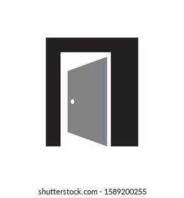 Simple Door Architecture Interior Business Company Stock Vector Logo Design Template	