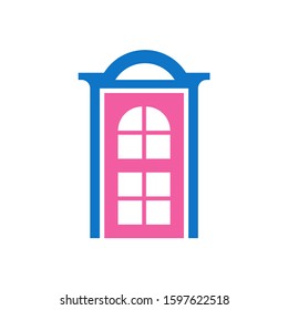 Simple Door Architecture Interior Business Company Stock Vector Logo Design Template