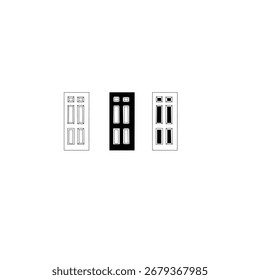 Variantes simples del diseño de la puerta en blanco y negro