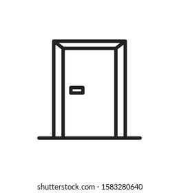 Simple door line icon. Stroke pictogram. Vector illustration isolated on a white background. Premium quality symbol. Vector sign for mobile app and web sites.