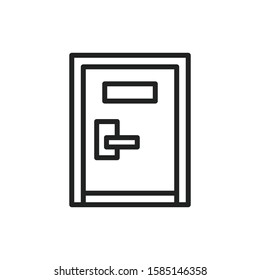 Simple door line icon. Stroke pictogram. Vector illustration isolated on a white background. Premium quality symbol. Vector sign for mobile app and web sites.