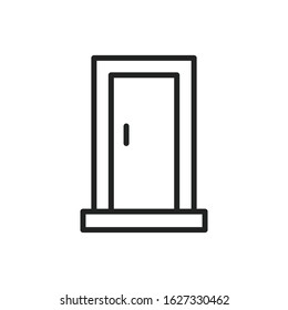 Simple door line icon. Stroke pictogram. Vector illustration isolated on a white background. Premium quality symbol. Vector sign for mobile app and web sites.