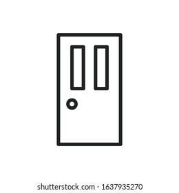 Simple door line icon. Stroke pictogram. Vector illustration isolated on a white background. Premium quality symbol. Vector sign for mobile app and web sites.