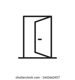 Simple door line icon. Stroke pictogram. Vector illustration isolated on a white background. Premium quality symbol. Vector sign for mobile app and web sites.