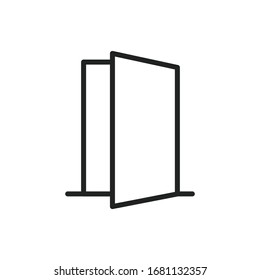 Simple door line icon. Stroke pictogram. Vector illustration isolated on a white background. Premium quality symbol. Vector sign for mobile app and web sites.